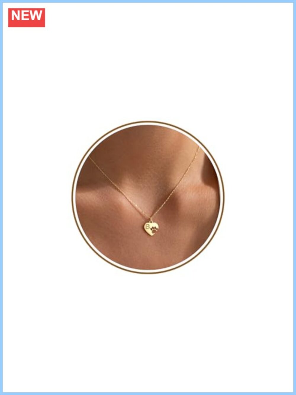 Dog Mom Initial Necklace 14K Gold Plated Memorial Gift for Women Pet Lover